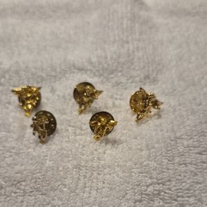 Gold Tone Decorative Stud Earrings